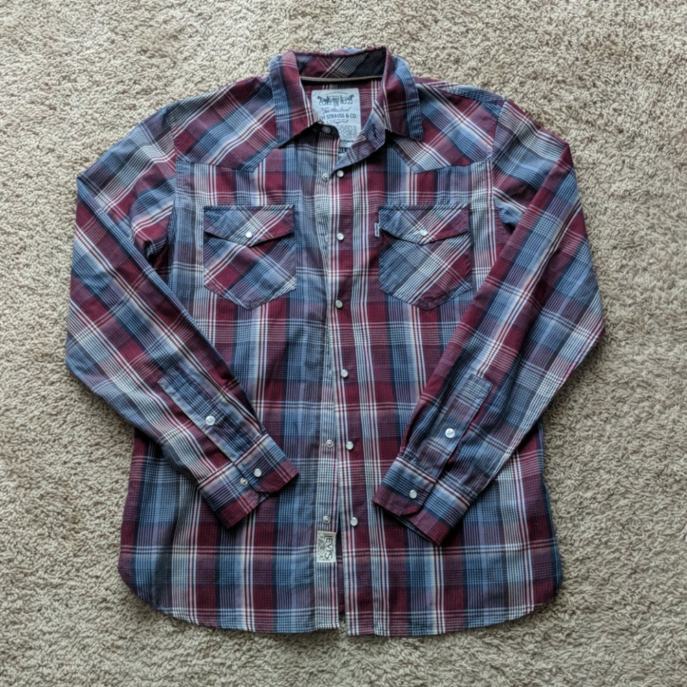 Levi's Button Up Plaid Shirt Sz S
